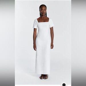 DISSH JAMIE WHITE LINEN MIDI DRESS